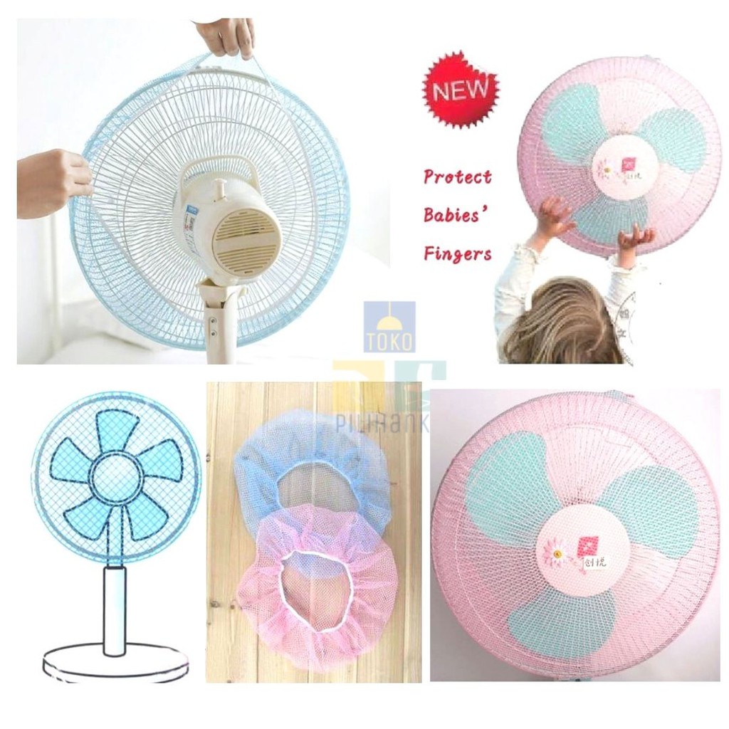 Cover Penutup Kipas Angin Pelindung Debu Sarung Pembungkus Pengaman Kipas Angin Baby Safety Fan / Jaring Pengaman Kipas Angin