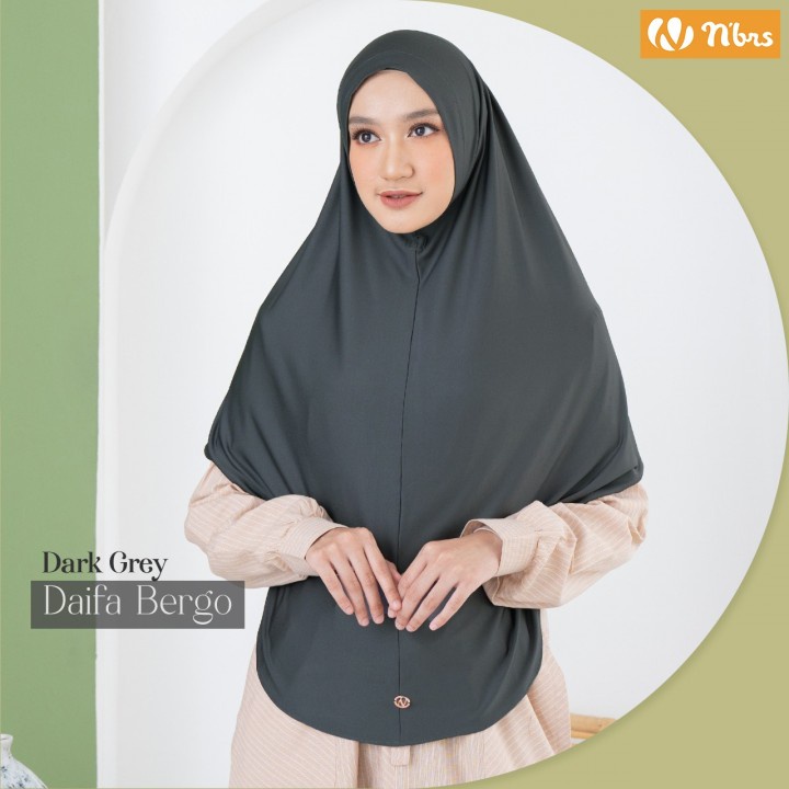 Nibras Hijab Daifa Bergo Bahan Teja Polyspandek Hijab Instant Polos Jilbab SYari