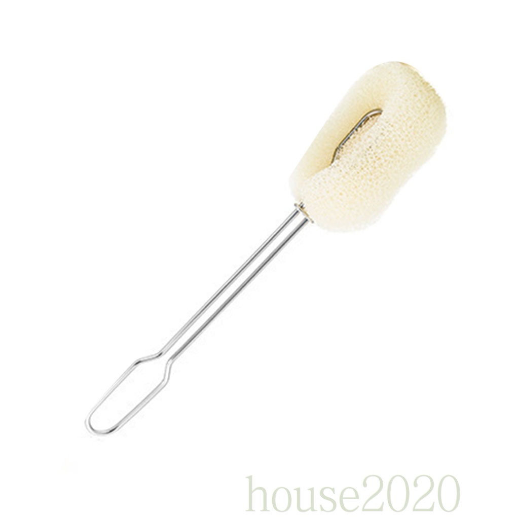 [HOUSE2020]Replaceable Sponge Cleaning Brush Stainless Stain Long Handle Cup Bottle Scrubber Washer Tool