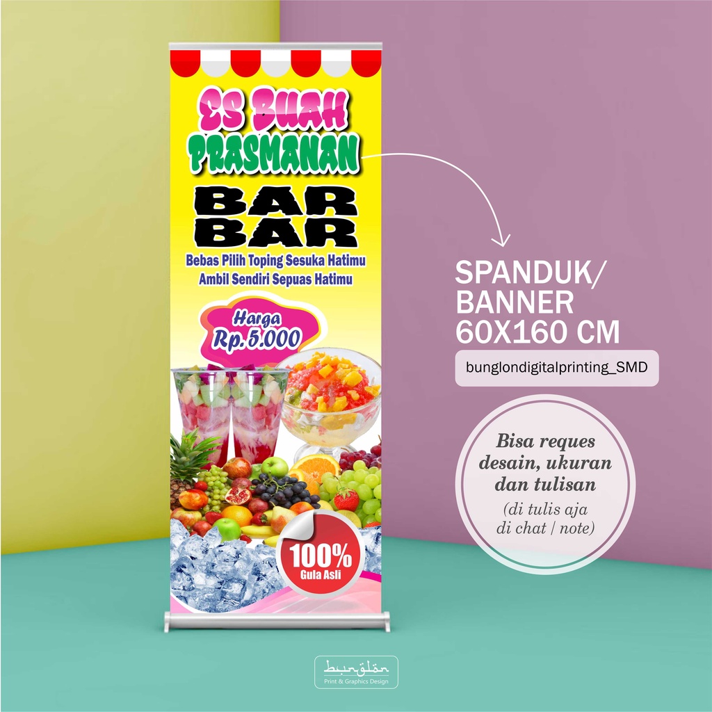 Jual Spanduk Banner Es Buah Barbar Prasmanan Murah | Shopee Indonesia