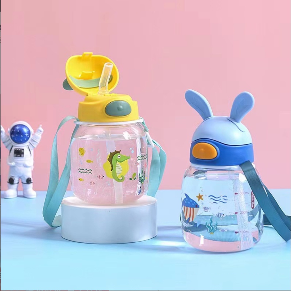 [SmallBell SHOP]BOTOL JERAMI ANAK / Botol Minum Bayi Sedotan Lucu Anak / Botol Kartun /Botol Minum Anak/Karakter Rabbit Bear Tutup Clip / Import / Botol Minum Bayi Gelas Anak Balita Training Cup Baby Viral