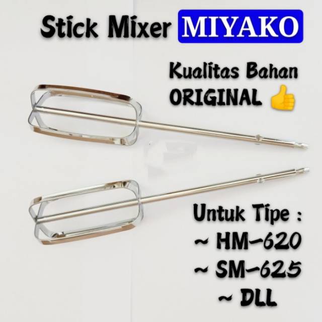 STICK MIXER MIYAKO  STAINLESS STEEL TEBAL BAHAN BERKUALITAS ORIGINAL