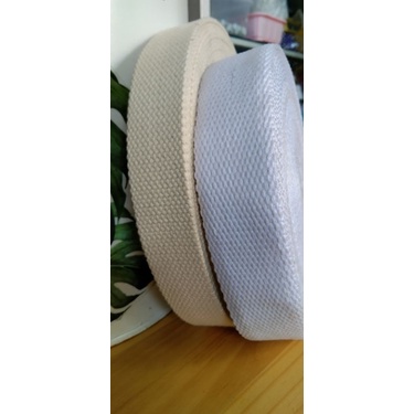 Tali webbing katun putih tulang/webbing tas/tali tas selempang