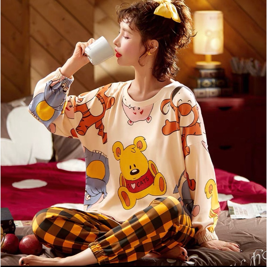 COD pp piyama fashion wanita / Piyama Import PP / stelan wanita / baju tidur wanita-2