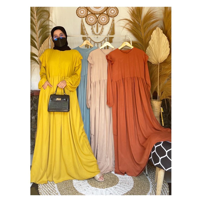 GAMIS/DERESS BABYDOLL RAYON TWILL/BUSANA MUSLIM TERBARU/DRESS MENYUSUI/FASHION MUSLIM TEREMEWAH