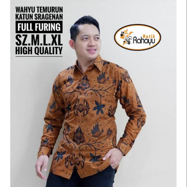 kemeja batik pria wahyu turun/hem batik pria