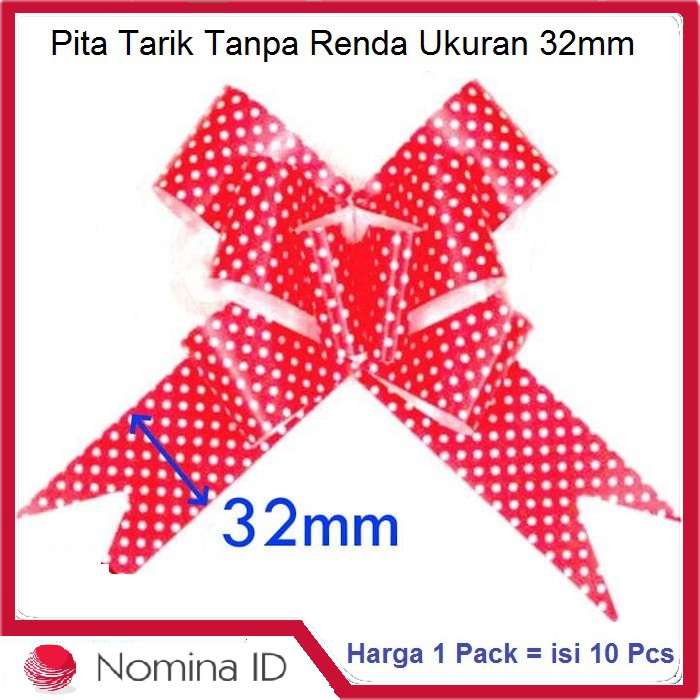 

C177 Pita Tarik Tanpa Renda Polos Serut Parcel Kado Souvenir ukuran 32mm