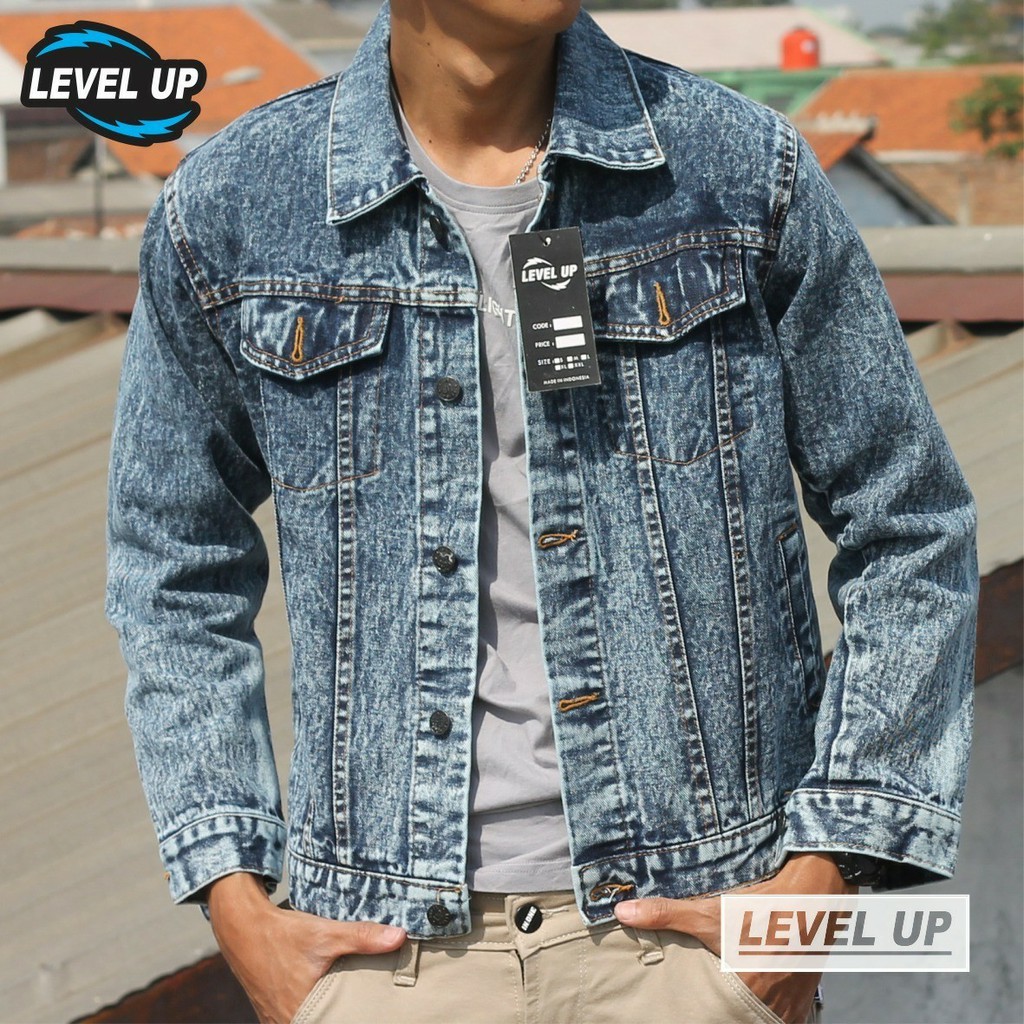 Jaket Jeans Sandwash Premium | Shopee Indonesia