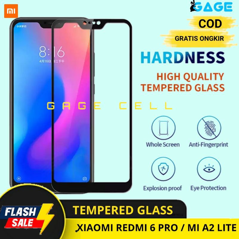 PREMIUM TEMPERED GLASS FULL LAYAR TG ANTI GORES KACA XIAOMI REDMI 6 PRO MI A2 LITE SCREEN PROTECTOR