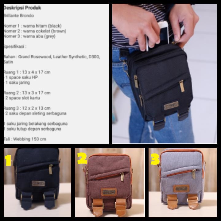 Tas Pinggang Pria Brillante Brondo Terlaris / Tas Paha Cowok Keren / Tas Cowok Terbaru