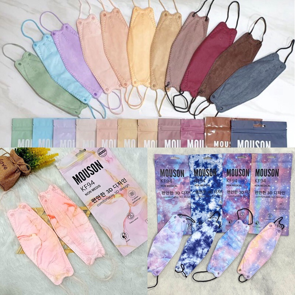 Masker kf94 4 ply warna terbaru /  kf 94 korea pink edition warna nude pastel pink peach dusty pink 