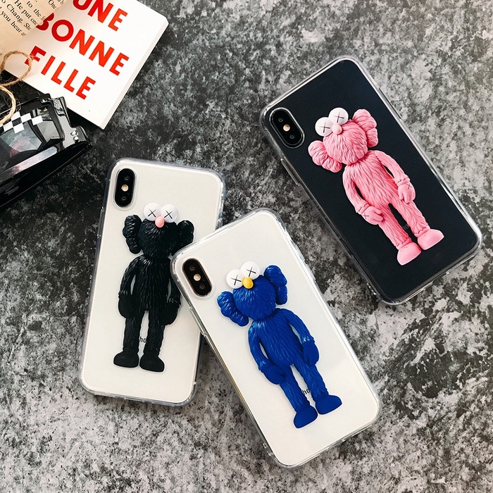 Soft Case Transparan iPhone X XS Max KAWS Casing Gambar Kartun Clear