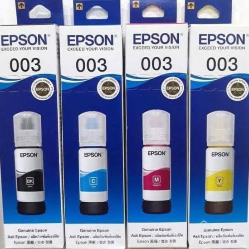 tinta ink epson 003 original 100%  REFILL L1110,L3110 L3150,L5190 ,L3101, L3210  BLACK / CYAN / MAGENTA