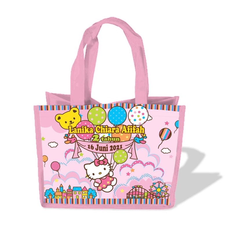 Tas Ulang Tahun Tas Souvenir Goodiebag Tas Bag Custom Foto Logo dan Nama-2