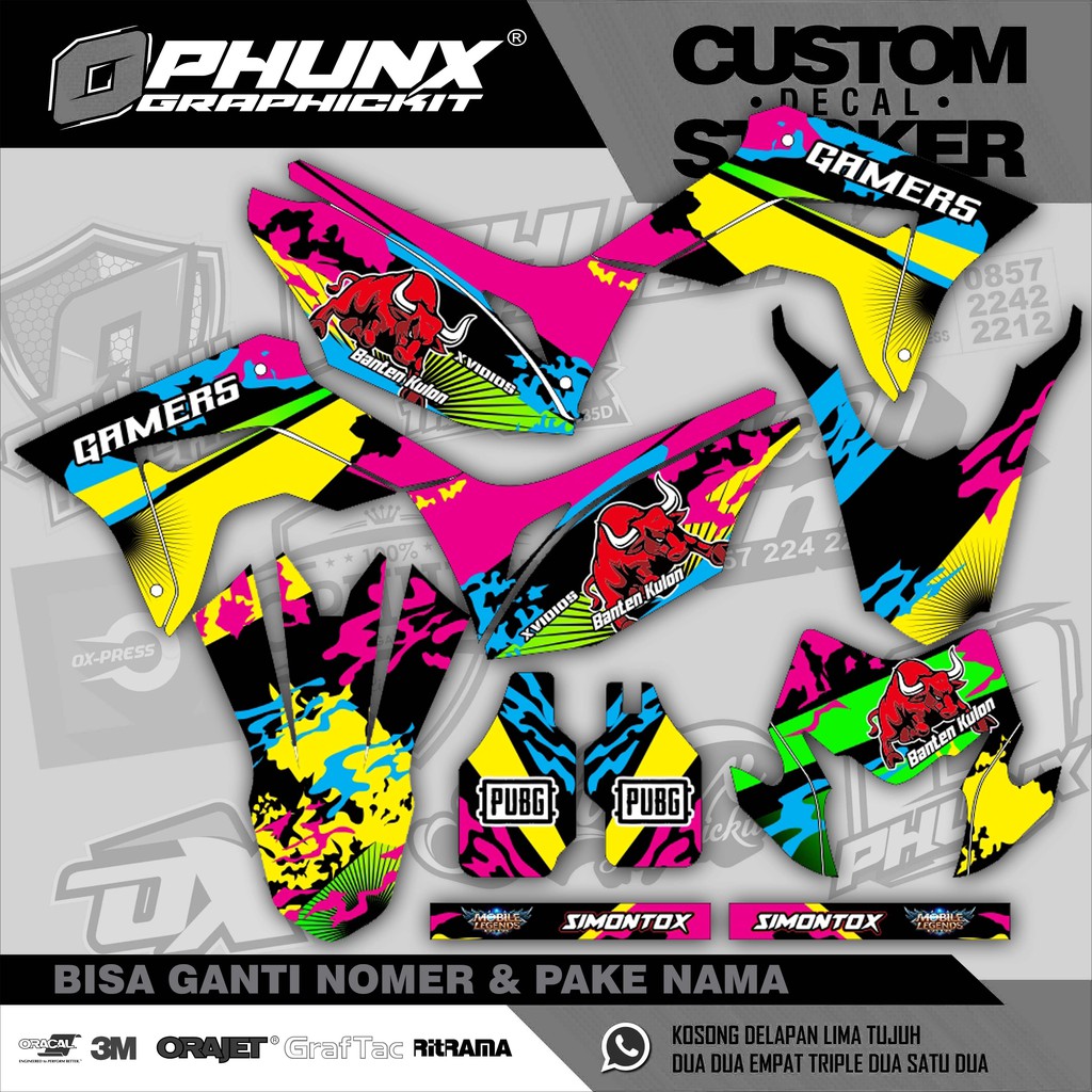 Stiker Decal CRF 150 L Abstract Gamers