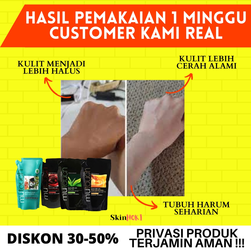 SABUN MANDI CAIR PEMUTIH BADAN PERMANEN MU TOUCH SHOWER CREAM 800ML REFIL SABUN CAIR PENGHARUM TUBU ORIGINAL