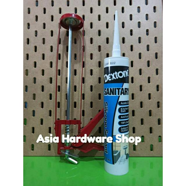 Paket Tembakan Lem DEXTONE Silicone Sealant Sanitary Anti Jamur Alat Tembak Lem Serbaguna