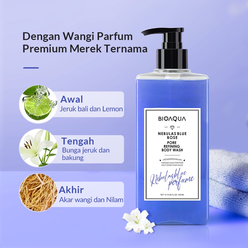 BIOAQUA Body Wash Sabun Mandi Cair Nicotinamide Brighten Skin / Nebulas Blue / Galaxy Pink / Grass Green Mencerahkan &amp; Menghaluskan Kulit