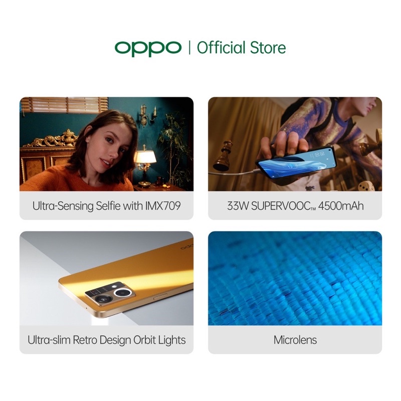 OPPO Reno7 4G 8GB/256GB [Snapdragon 680 Octacorre, 4500mAh 33W SuperVOOC]