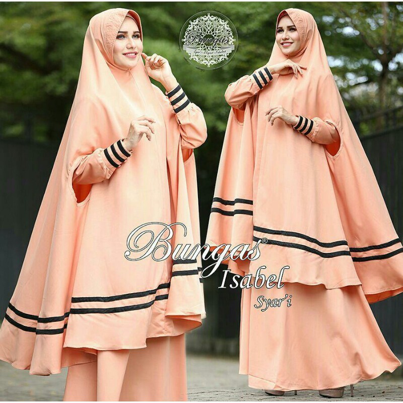 HOPYLOVY - Gamis Maxi Dress Wanita Bergo Panjang Isabel Syari