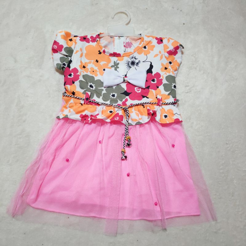 Dress anak cewek 1 2 tahun baju tutu anak tosca pink merah gaun anak cewek tutu jasmin