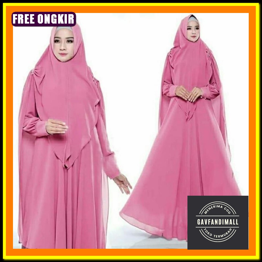 Pakaian Wanita Muslim Gamis Syari - Dres Fashion Muslimah - Games Wanita Muslim - Model Baju Gamis M