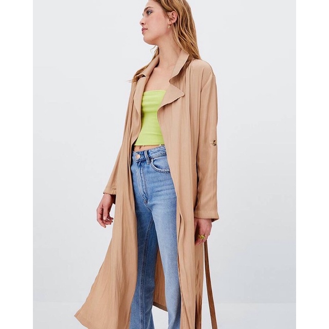 stradivarius satin trench coat