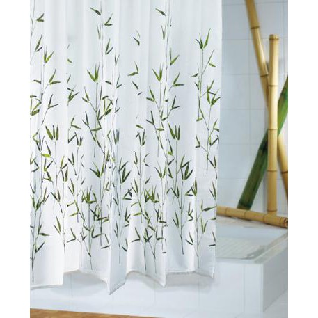 Tirai Kamar Mandi Shower Curtain Polos Motif Bamboo art 180x180 Minimalis Kualitas Tinggi