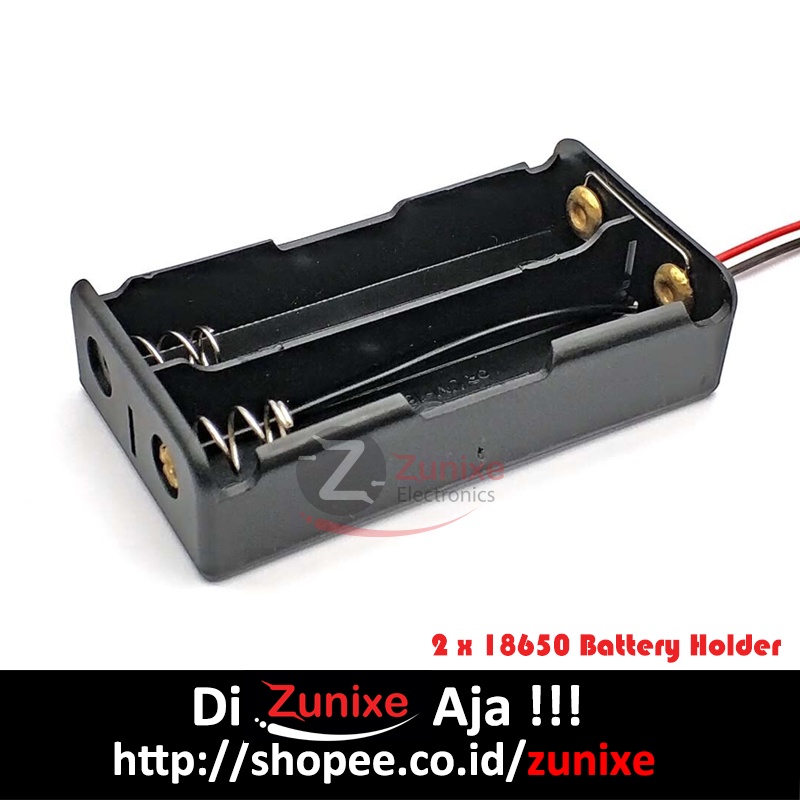 PARALEL 2X 18650 BATTERY HOLDER PLAT LEMPENGAN KOTAK BATERAI BATERE