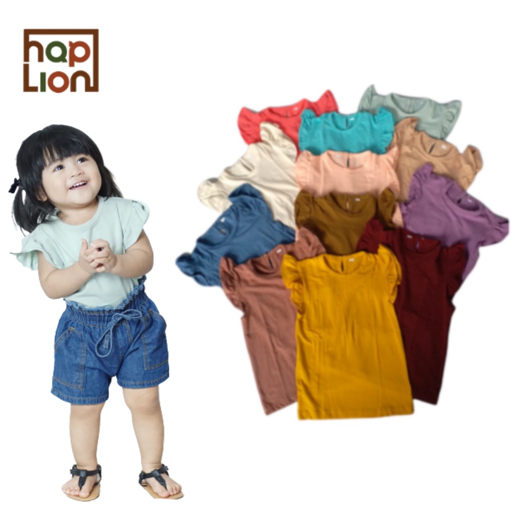 Kaos Ruffle Polos Anak Perempuan 1 - 5 Tahun