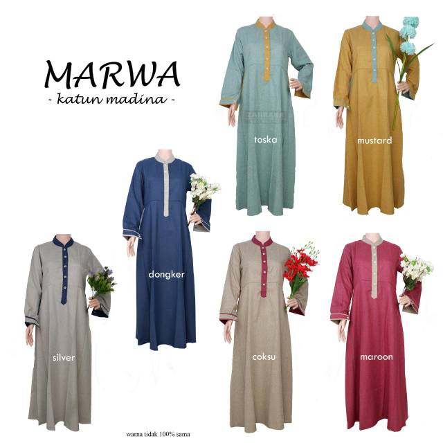 Marwa dress by zahrana /couple zahrana / gamis dua warna