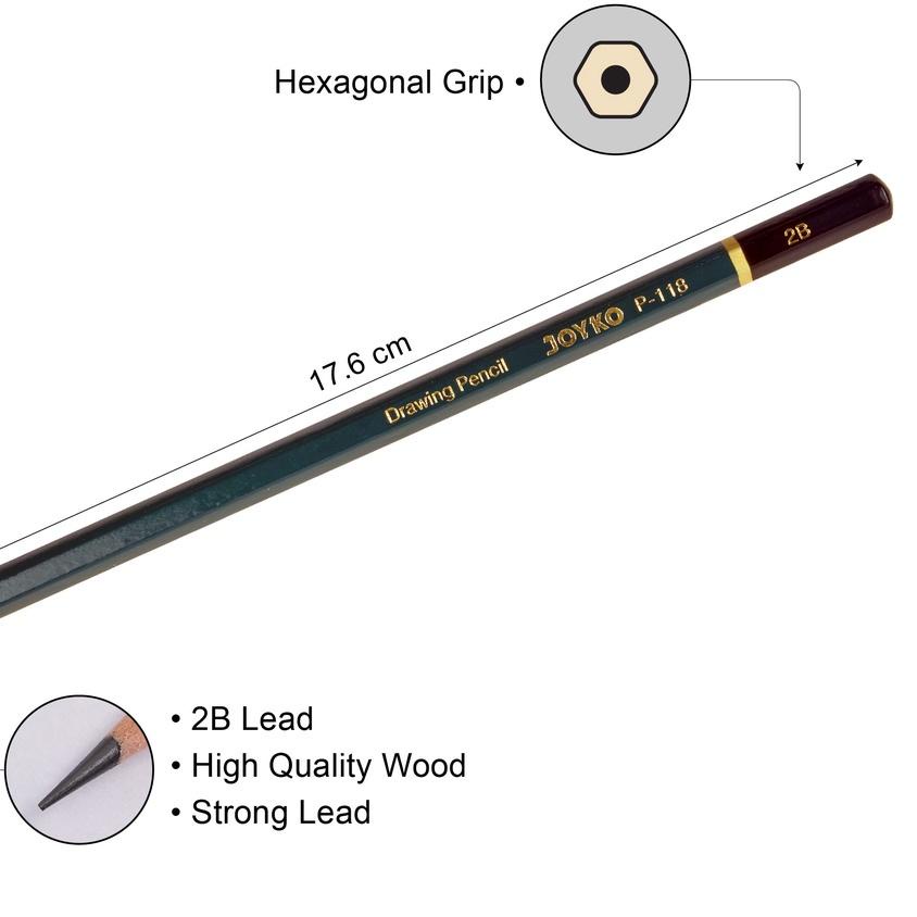 

Diskon✔️Drawing Pencil Pensil Menggambar Joyko P-118-14 1 Set 14 Pcs|RA9
