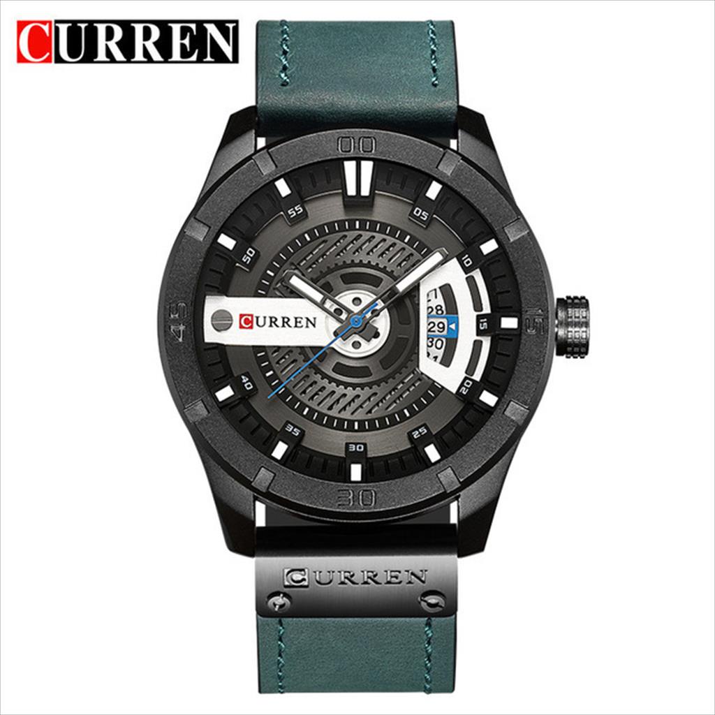 CURREN 8301 Jam Tangan Pria Analog Tali Kulit Chronograph Aktif