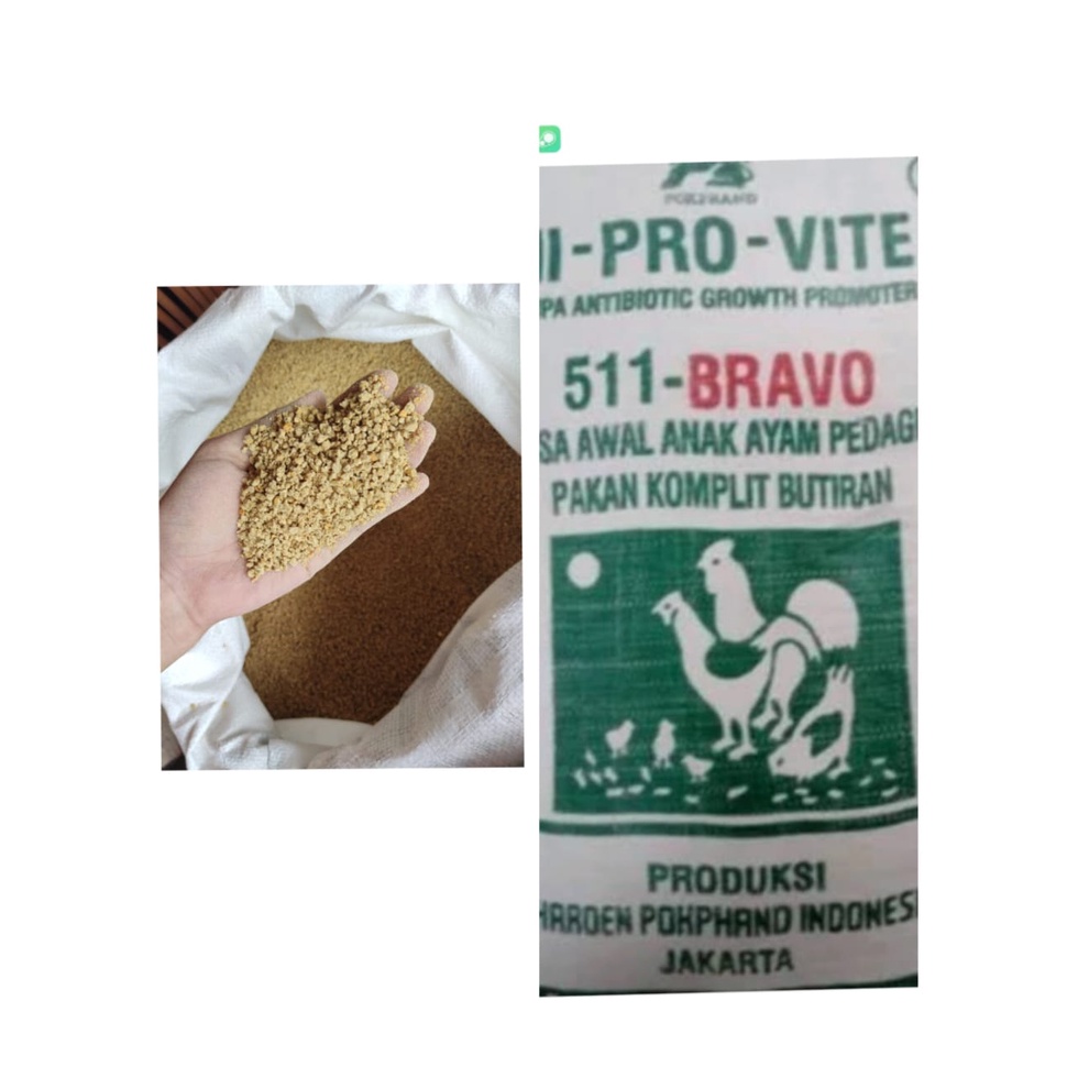 Repack Pakan Ayam 511 Bravo ukuran 1kg