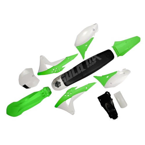 BODY SET GORDON KLX 150 - HIJAU PUTIH