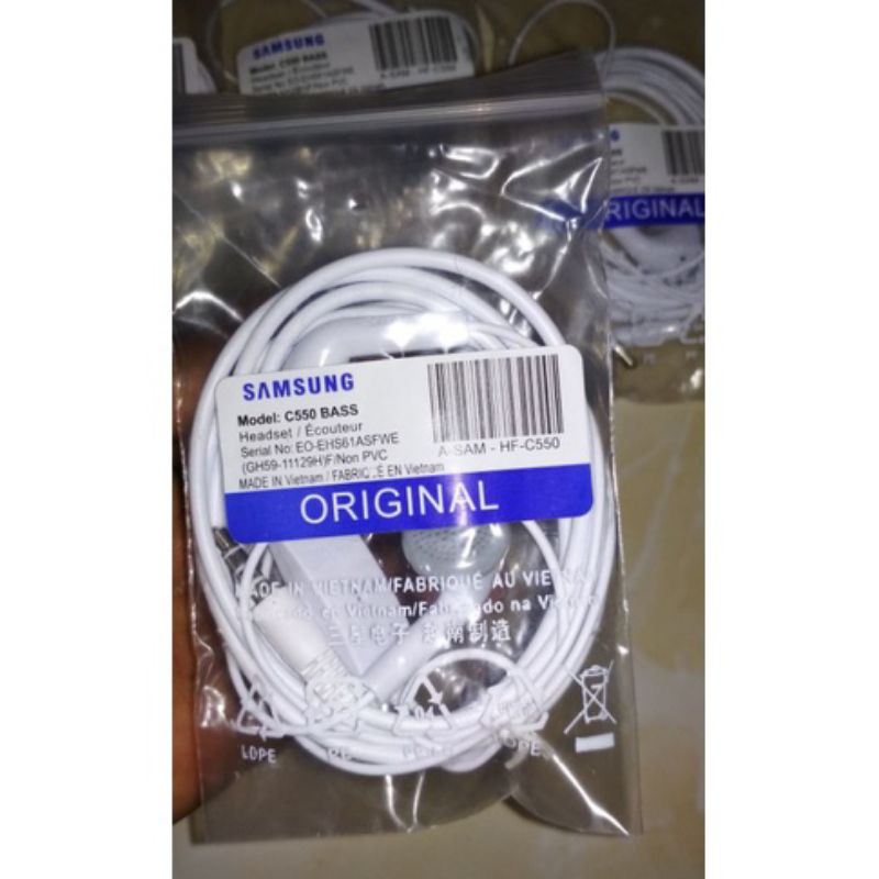 HEADSET SAMSUNG ORIGINAL 100% COPOTAN COLOKAN SILVER MADE IN VIETNAM