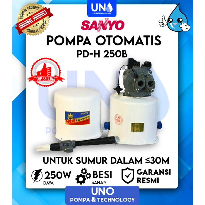 Sanyo Pompa Air Sumur Dalam Auto Otomatis PDH 250 B / PDH-250 B / PDH250B
