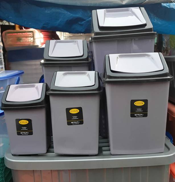 Tempat Sampah 20L Komet Star Abu Abu