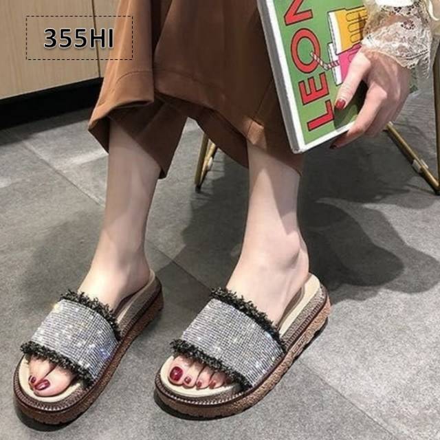 Sandal Slip Wanita Bear Gliter Straight - Sandal wanita Murah - Slip sandal