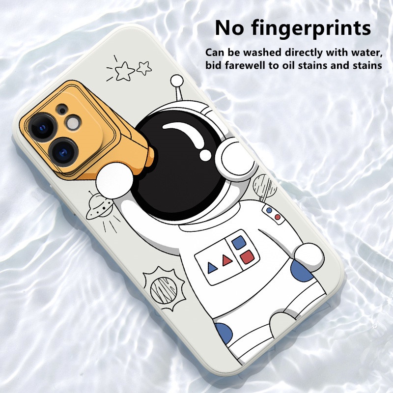 Soft Case Silikon Motif Kartun Astronot Untuk iPhone 11 Pro max i12 Pro max 6 6s 7 8 plus x xs max xr