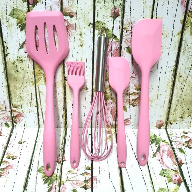 Utensils Set spatula whisk 5 sutil kuas tanpa sambungan tahan panas food grade