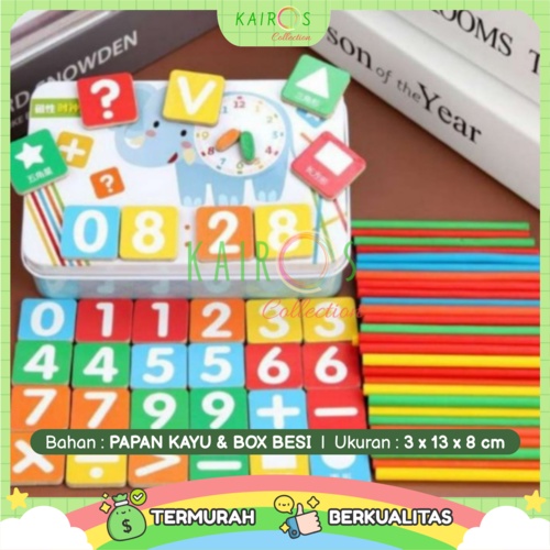 Mainan Edukasi Intelligence Stick Puzzle Magnet Anak Belajar Berhitung dan Waktu