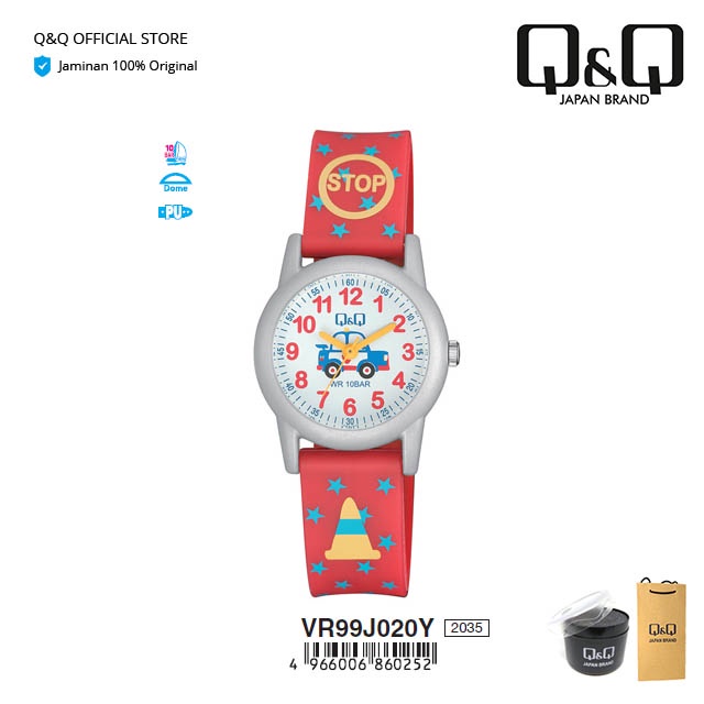 Jam Tangan Q&Q QnQ QQ Original Arloji Jam Tangan Anak Lucu Motif Analog - VR99 VR99J Tahan Air 10 BA