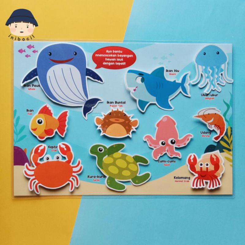 Mainan edukasi anak 2-5 thn activity kits seri hewan laut by inibocil