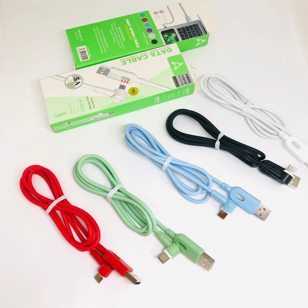FAST CAHRGING 2.4A HIGH SPEED Kabel Game L Type C Kabel Gaming vibox a-005 Model L Kabel Charger Kabel Data Micro / Type C / Iphone
