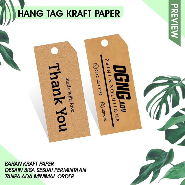 

HANG TAG PRICE TAG KRAFT PAPER THANK YOU CARD CUSTOM DESAIN SESUKAMU!!!