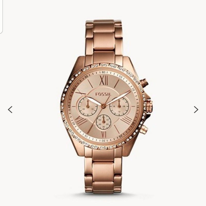 BQ3377 rosegold jam wanita asli Fossil