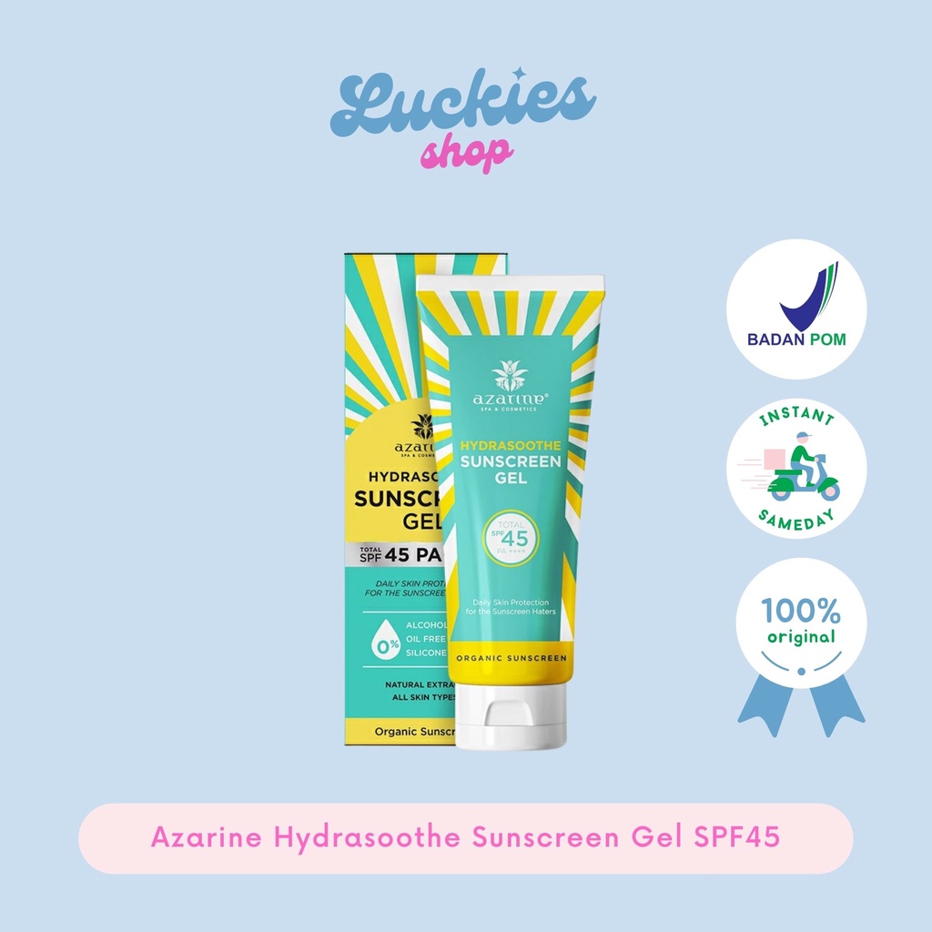 Azarine Hydrasoothe Sunscreen Gel Hydramax-C Sunscreen Serum Mist City Defense Aqua Essence Tone Up Mineral Sun Shield Serum Sunblock Muka Wajah