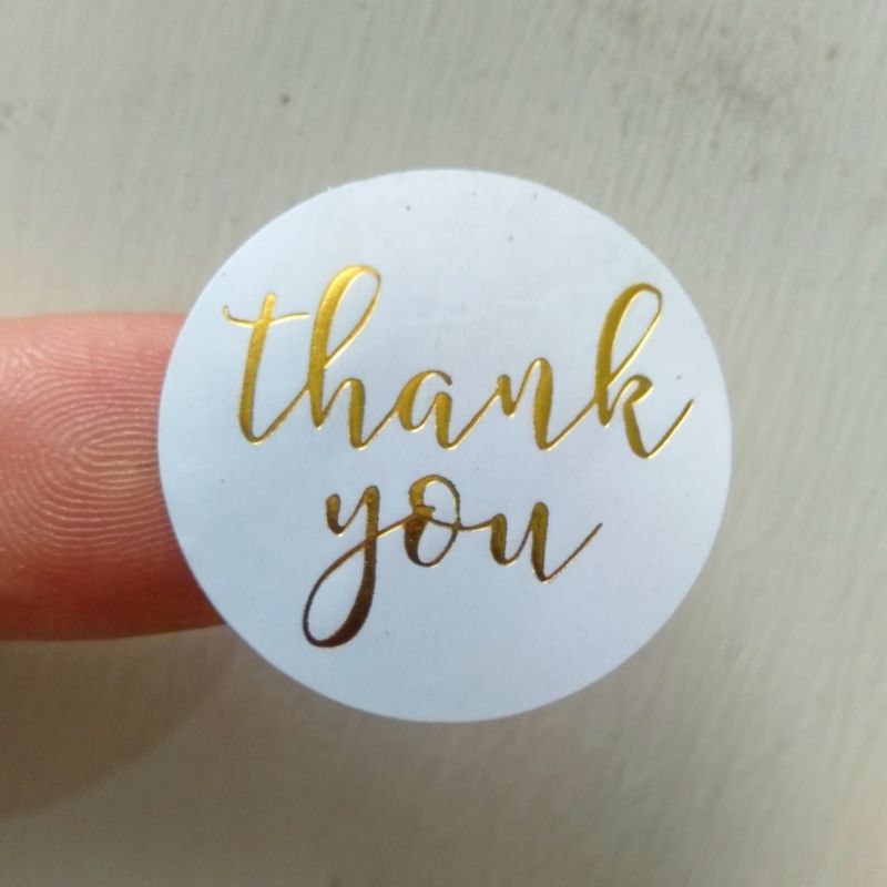 

Sticker Bulat Diameter 2,5cm Thank You White Gold label thank you sticker thank you gold