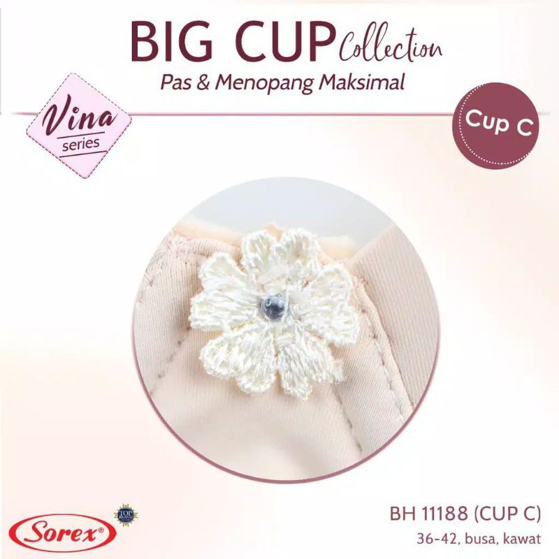 SOREX Bra BIG CUP 11188 Busa Berkawat Kait 3 CUP C